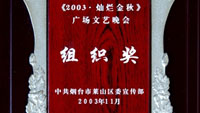 2003年莱山区广场文艺晚会组织奖